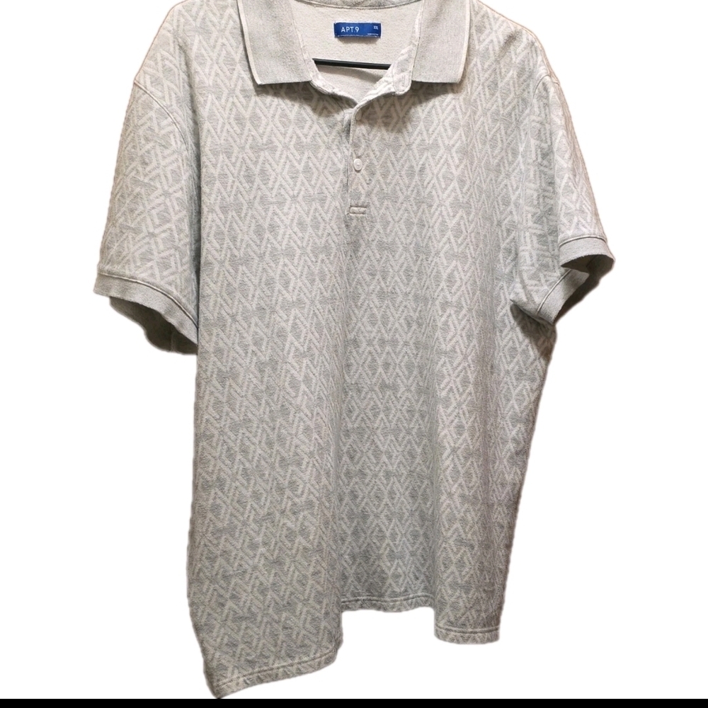 Apt. 9 Light Gray Textured Men's Polo Shirt